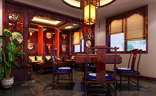 樊城古典中式风格茶楼包间设计装修效果图
